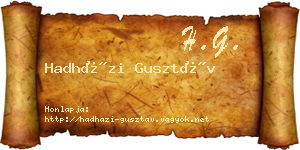 Hadházi Gusztáv névjegykártya